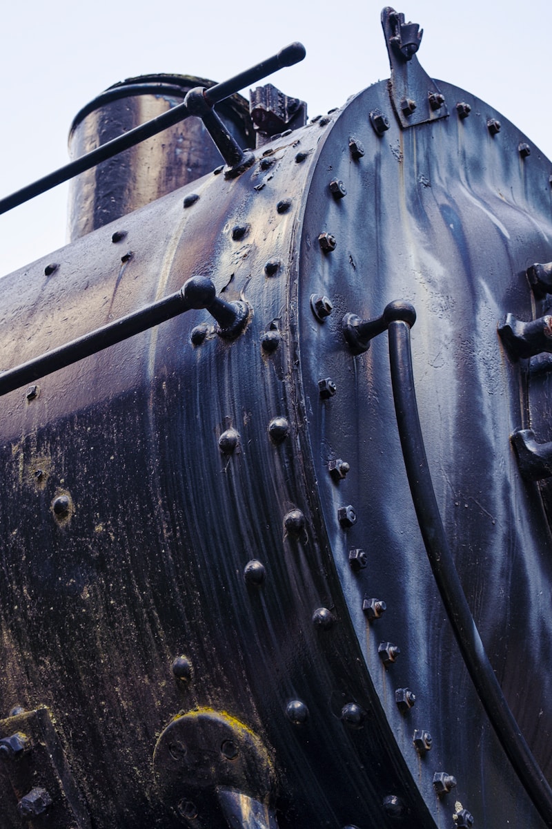 a close up of a large metal object